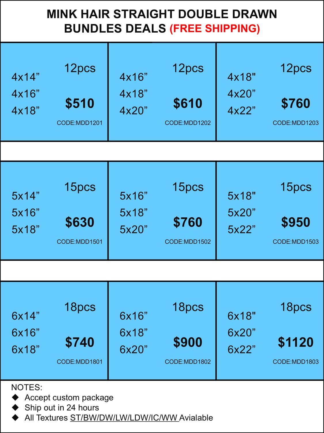 Bundles Deals: Mink Hair Double Drawn Silky Straight