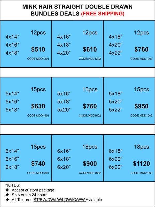 Bundles Deals: Mink Hair Double Drawn Silky Straight