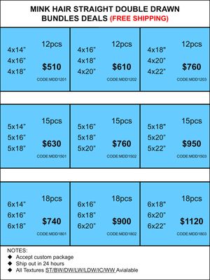 Bundles Deals: Mink Hair Double Drawn Silky Straight