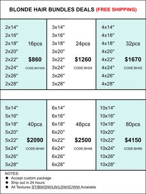 Bundles Deals: Blonde Hair 14inch-28inch