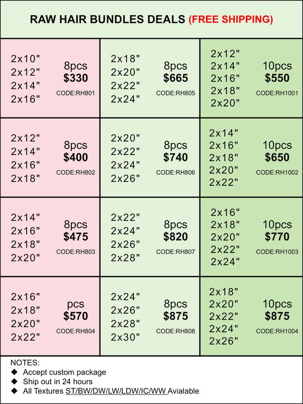 Bundles Deals: Raw Hair 8pcs 10pcs