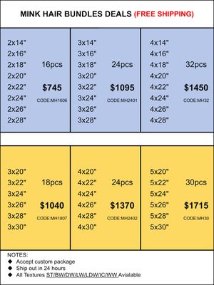 Bundles Deals: Mink Hair Bundles 14inch-28inch/20inch-30inch