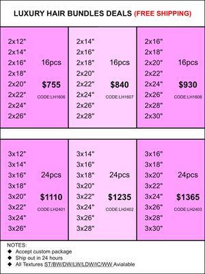 Bundles Deals: Luxury Hair 16pcs 24pcs