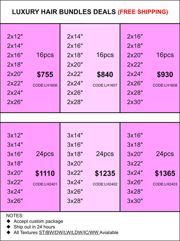 Bundles Deals: Luxury Hair 16pcs 24pcs