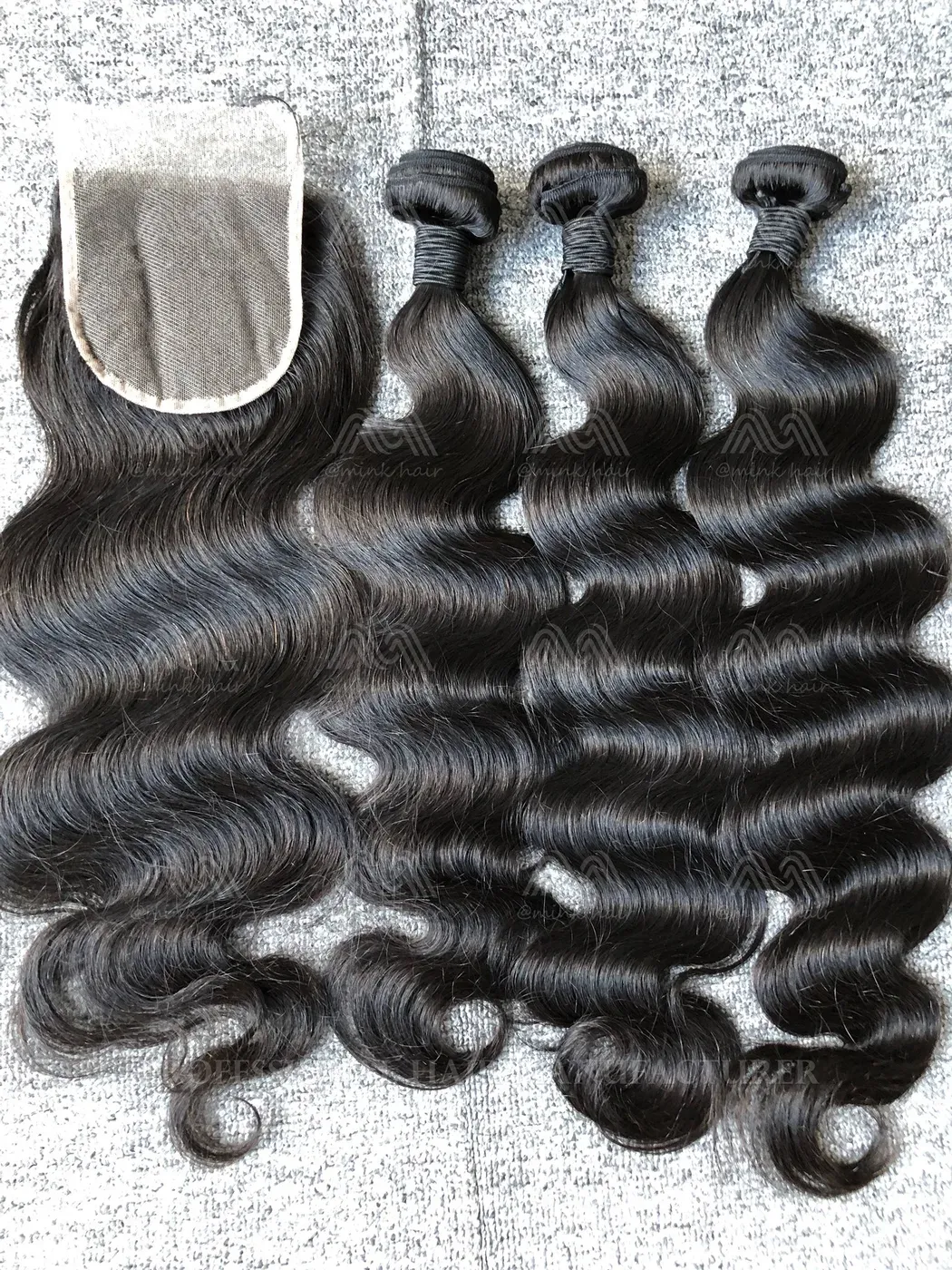 Mink Hair Body Wave 3 Bundles With 4X4 Transparent Closure Deals