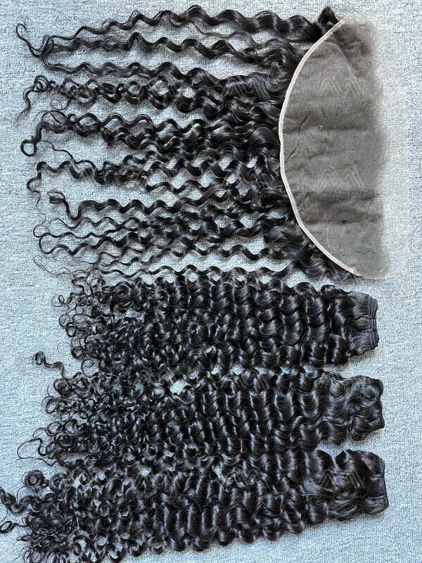 Mink Hair Deep Wave/Italian Curly 3 Bundles With 13X6 HD Frontal Deals