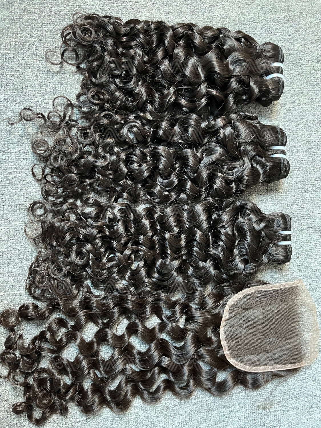 Raw Hair Italian Curly 3 Bundles With 4X4 HD Closure Deals
