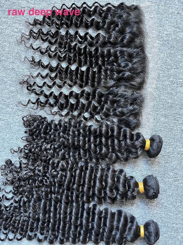 Raw Hair Deep Wave/Italian Curly 3 Bundles With 13X4 HD Frontal Deals