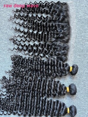 Raw Hair Deep Wave/Italian Curly 3 Bundles With 13X4 HD Frontal Deals