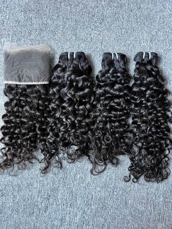 Raw Hair Italian Curly 3 Bundles With 13X4 HD Frontal Deals