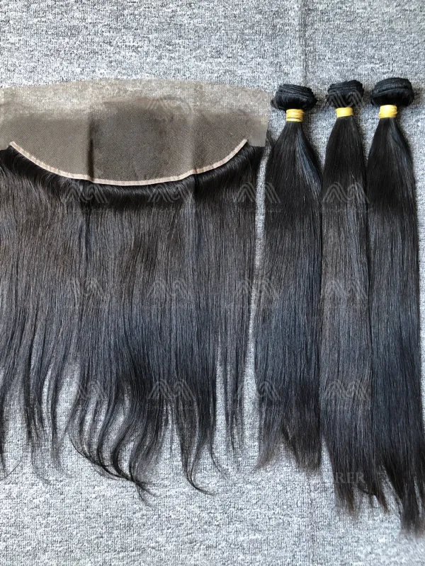 Raw Hair Straight 3 Bundles With 13X4 HD Frontal Deals