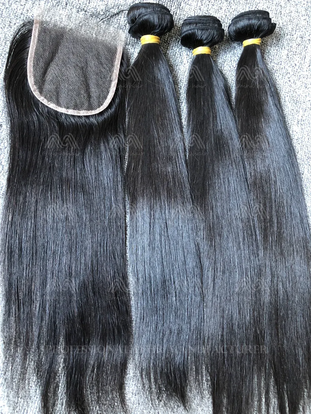 Raw Hair Straight 3 Bundles With 4X4 HD Closure Deals