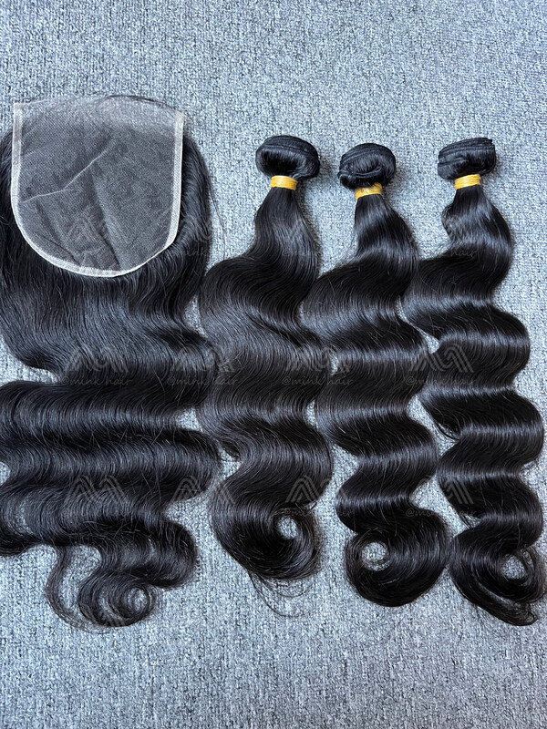 Raw Hair Straight/Body Wave 3 Bundles With 5X5 HD Closure Deals