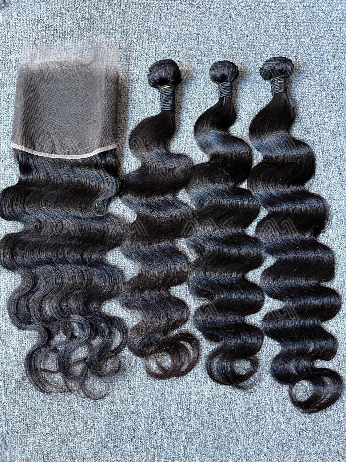 Mink Hair Straight/Body Wave 3 Bundles With 13X6 HD Frontal Deals