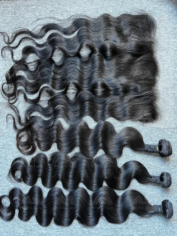 Mink Hair Straight/Body Wave 3 Bundles With 13X6 HD Frontal Deals