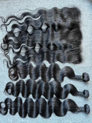 Mink Hair Straight/Body Wave 3 Bundles With 13X6 HD Frontal Deals