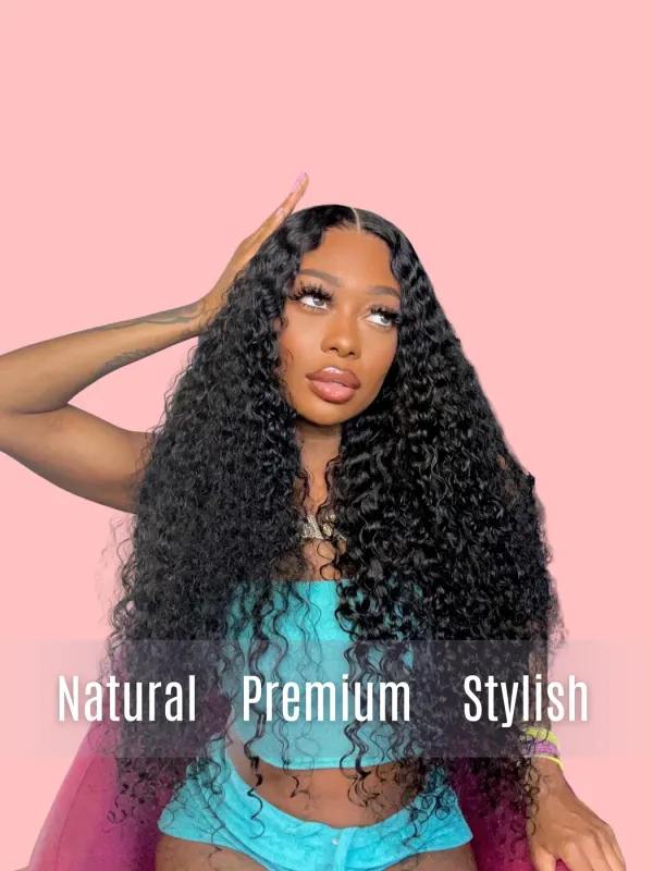 Mink Hair Deep Wave Transparent Lace Wig
