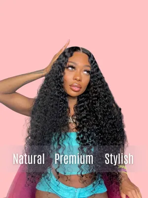Mink Hair Deep Wave Transparent Lace Wig