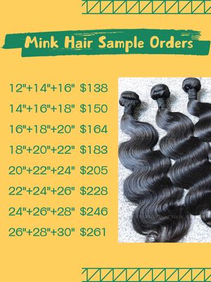 Sample Deals: Mink Hair 3 Bundles (100g Each Bundle)