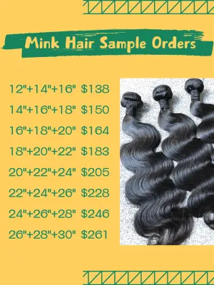 Sample Deals: Mink Hair 3 Bundles (100g Each Bundle)