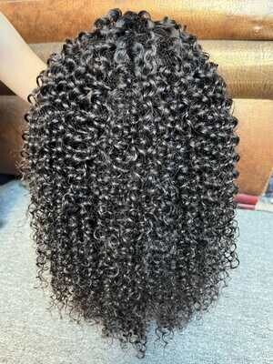 Mink Hair Jerry Curly Transparent Lace Wig