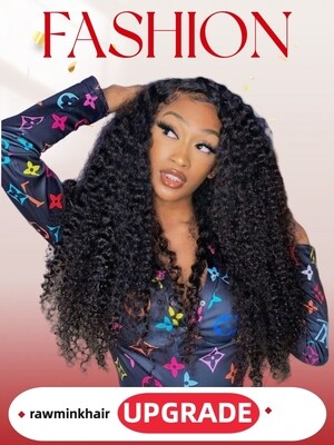 Mink Hair Jerry Curly Transparent Lace Wig