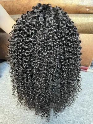 Mink Hair Jerry Curly Transparent Lace Wig