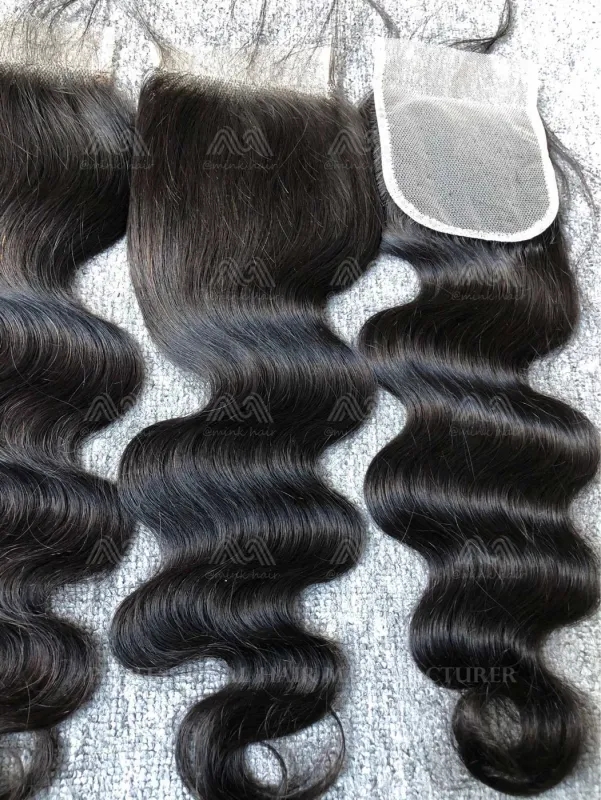 Luxury Hair Body Wave 4X4 Transparent Closure