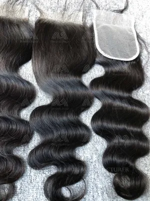 Luxury Hair Body Wave 4X4 Transparent Closure
