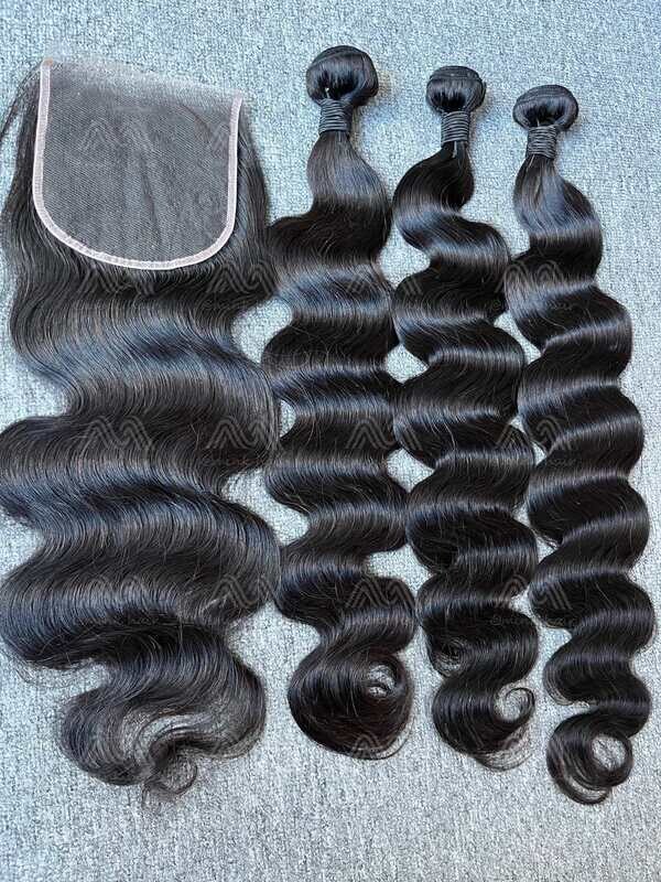 Mink Hair Body Wave 3 Bundles With 5X5 HD Closure Deals