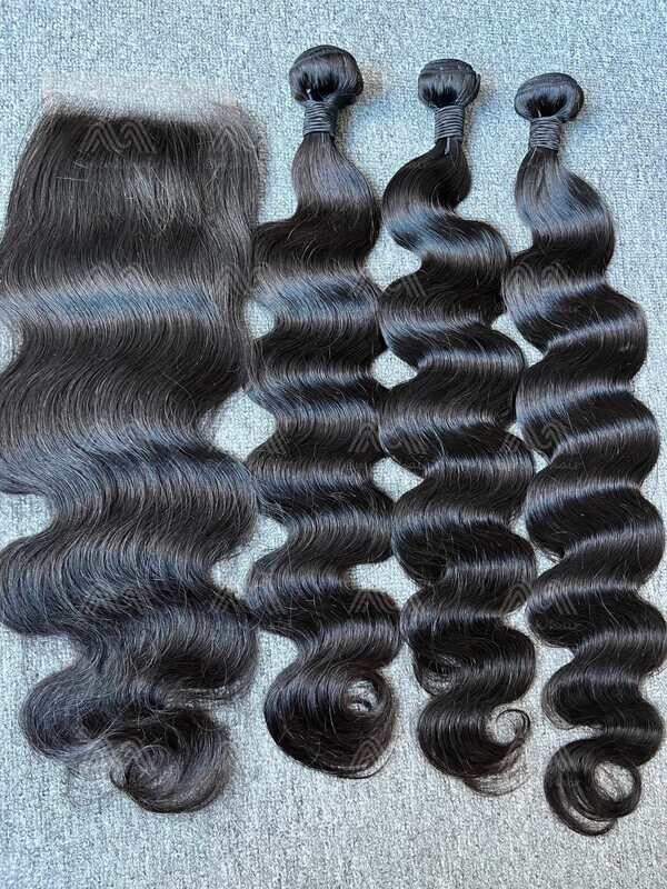 Mink Hair Body Wave 3 Bundles With 5X5 HD Closure Deals