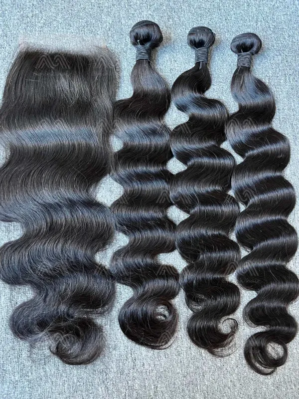 Mink Hair Body Wave 3 Bundles With 5X5 HD Closure Deals