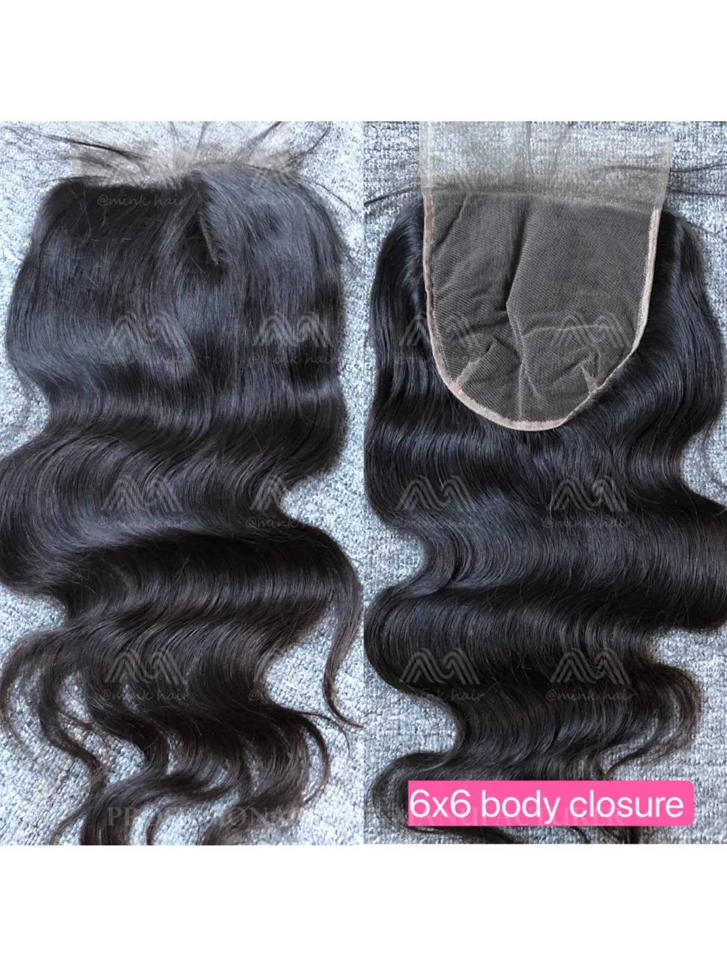 Mink Hair 6X6 Transparent Closure (Including straight/body wave/deep wave/Itanlian curly)