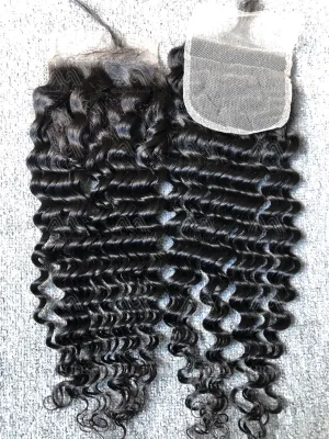 Luxury Hair Deep Wave 4X4 Transparent Closure