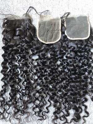 Luxury Hair Italian Curly 4X4 Transparent Closure
