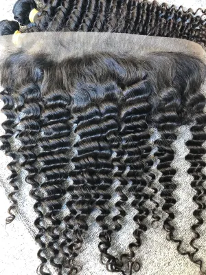 Raw Hair Deep Wave 13X4 Transparent Frontal