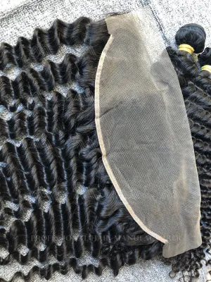 Raw Hair Deep Wave 13X4 Transparent Frontal