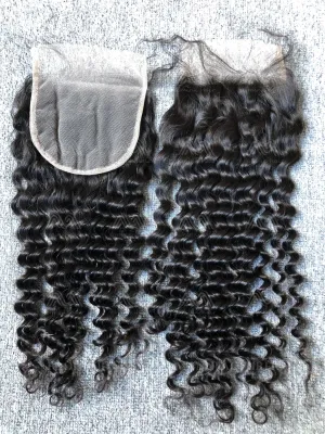 Luxury Hair Deep Wave 5X5 Transparent Closure