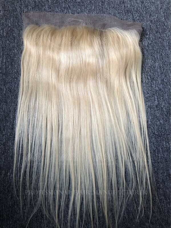 Blonde Hair Straight 13X4 Transparent Frontal