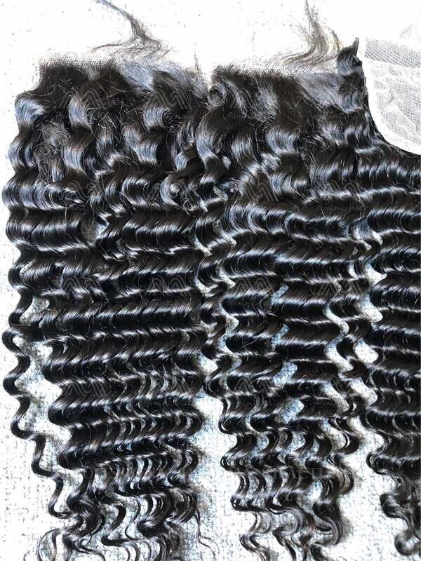 Raw Hair Deep Wave 4X4 Transparent Closure