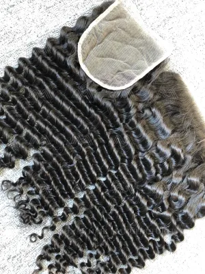 Raw Hair Deep Wave 4X4 Transparent Closure