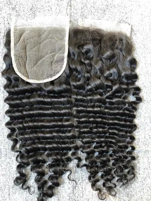 Raw Hair Deep Wave 4X4 Transparent Closure