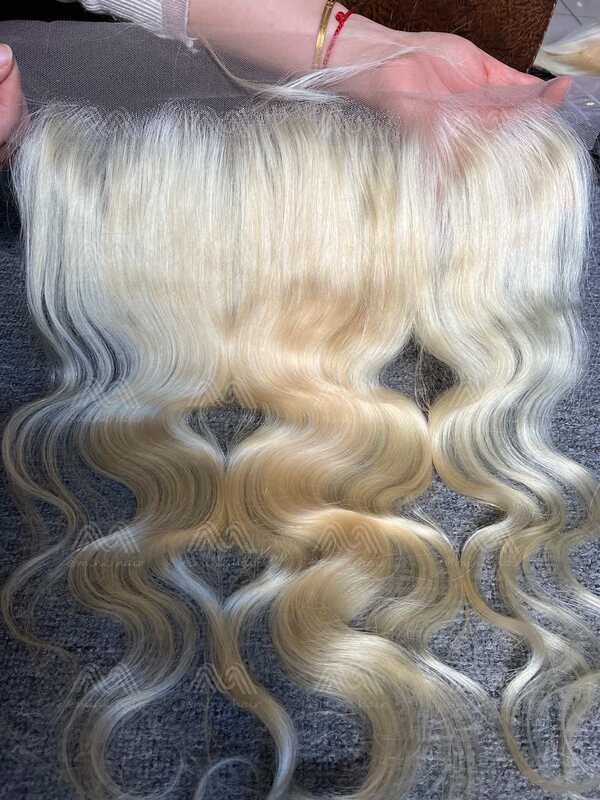 Blonde Hair Body Wave 13X4 Transparent Frontal