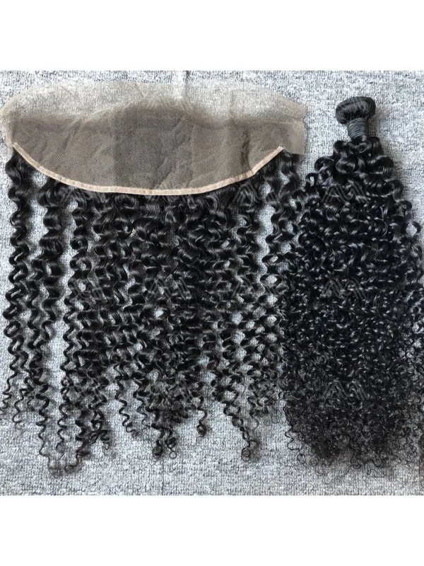 Mink Hair Jerry Curly 13X4 Transparent Frontal