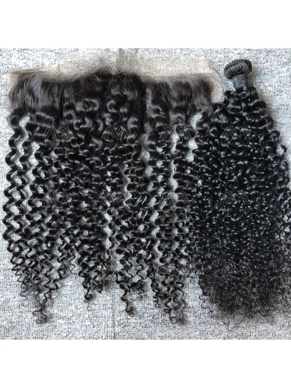 Mink Hair Jerry Curly 13X4 Transparent Frontal