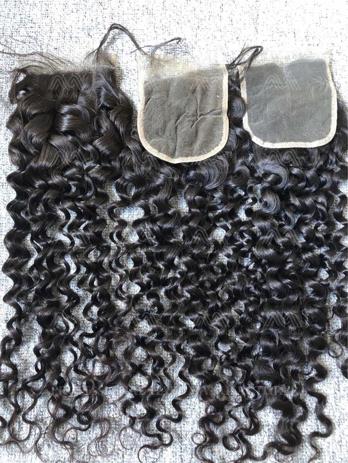 Mink Hair Italian Curly 4X4 Transparent Closure