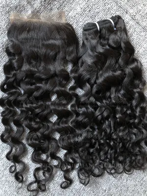 Mink Hair Italian Curly 4X4 Transparent Closure