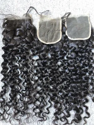 Mink Hair Italian Curly 4X4 Transparent Closure