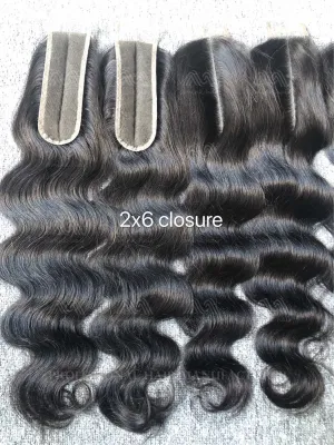 Mink Hair Body Wave 2X6 Transparent Closure