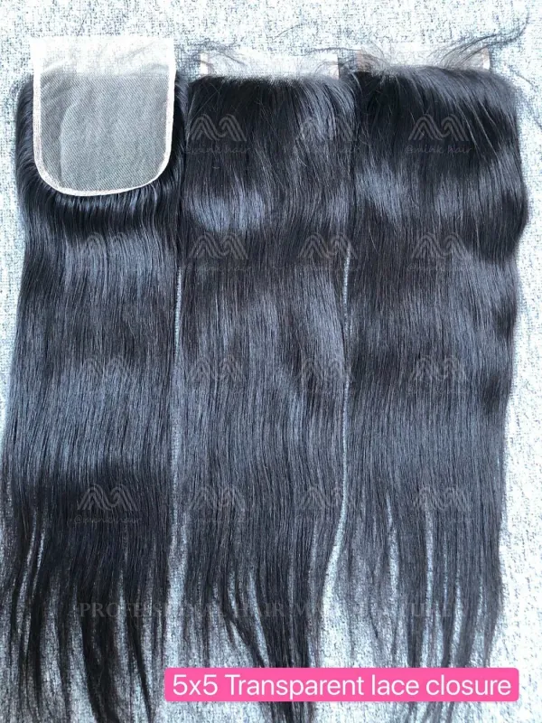 Mink Hair Straight 5X5 Transparent Closure